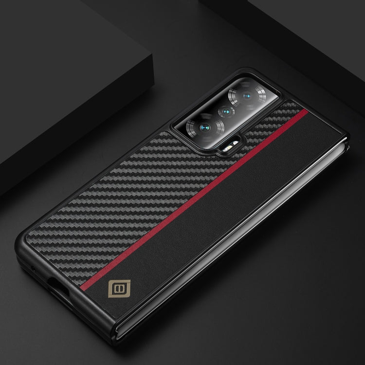 For Honor Magic Vs LC.IMEEKE Carbon Fiber Leather Phone Case(Vertical Black) by LC.IMEEKE