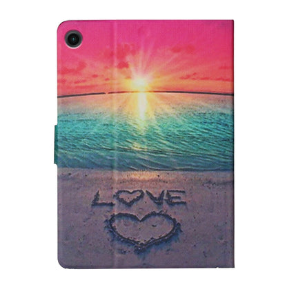 For Samsung Galaxy Tab A11+ / A9+ Colored Drawing Pattern Horizontal Flip PU Tablet Case with Sleep / Wake-up Function(Sunrise) by bashfashion