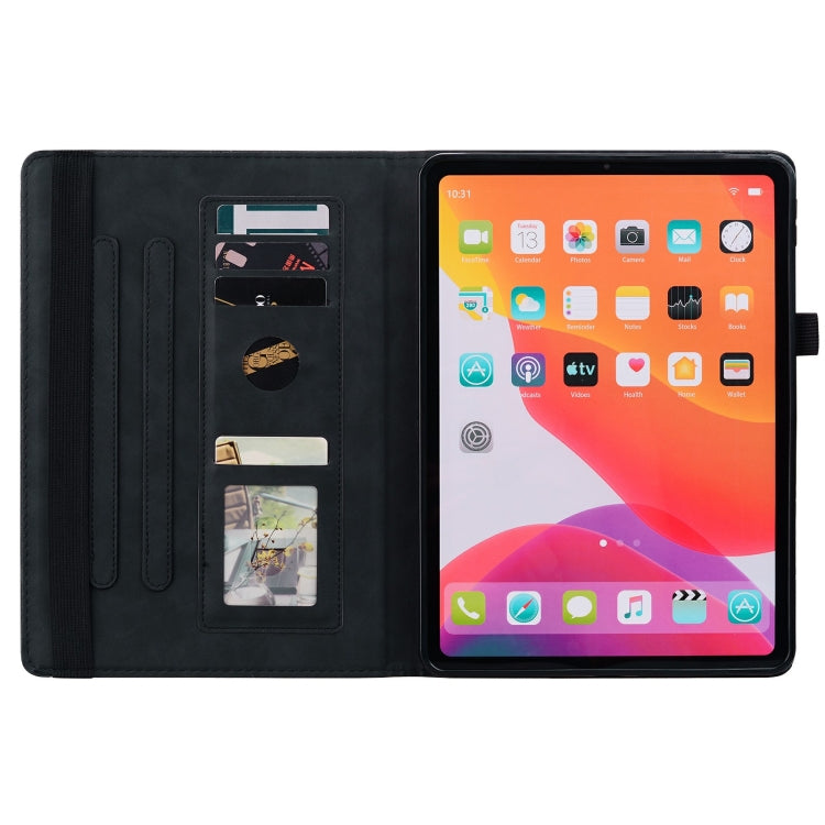 For Lenovo Tab M11 / Xiaoxin Pad 11 2024 Calf Texture Embossed Leather Tablet Case(Black) by bashfashion