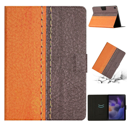 For Samsung Galaxy Tab A11+ / A9+ Stitching Solid Color Smart PU Tablet Case with Sleep / Wake-up Function(Orange) by bashfashion