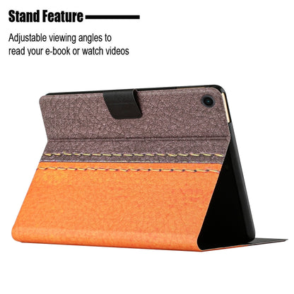 For Samsung Galaxy Tab A11+ / A9+ Stitching Solid Color Smart PU Tablet Case with Sleep / Wake-up Function(Orange) by bashfashion