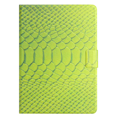 For Samsung Galaxy Tab A11+ / A9+ Solid Color Crocodile Texture Smart PU Tablet Case with Sleep / Wake-up Function(Green) by bashfashion