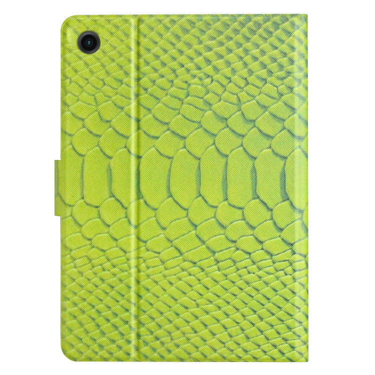 For Samsung Galaxy Tab A11+ / A9+ Solid Color Crocodile Texture Smart PU Tablet Case with Sleep / Wake-up Function(Green) by bashfashion