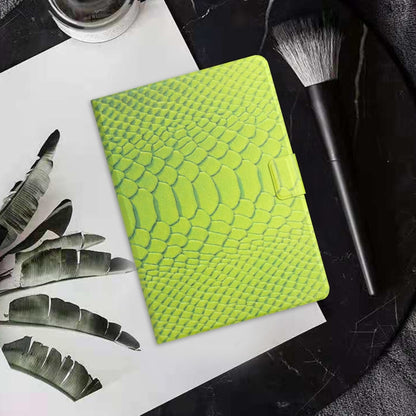 For Samsung Galaxy Tab A11+ / A9+ Solid Color Crocodile Texture Smart PU Tablet Case with Sleep / Wake-up Function(Green) by bashfashion