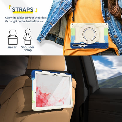 For Samsung Galaxy Tab S9+ Armor Portable Rotating Ring Holder Silicone Tablet Case(Colorful Green) by bashfashion