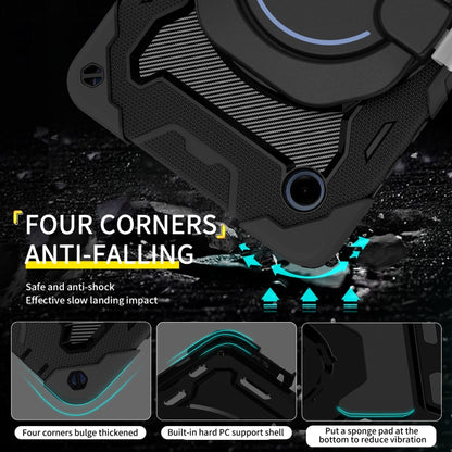 For Samsung Galaxy Tab A9 Armor Portable Rotating Ring Holder Silicone Tablet Case(Black) by bashfashion