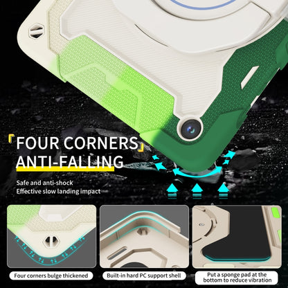 For Samsung Galaxy Tab A9+ Armor Portable Rotating Ring Holder Silicone Tablet Case(Colorful Green) by bashfashion