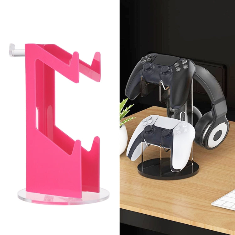 For PS4 / PS5 YX029 Headphone Gamepad Desktop Display Holder(Pink+Transparent) by bashfashion