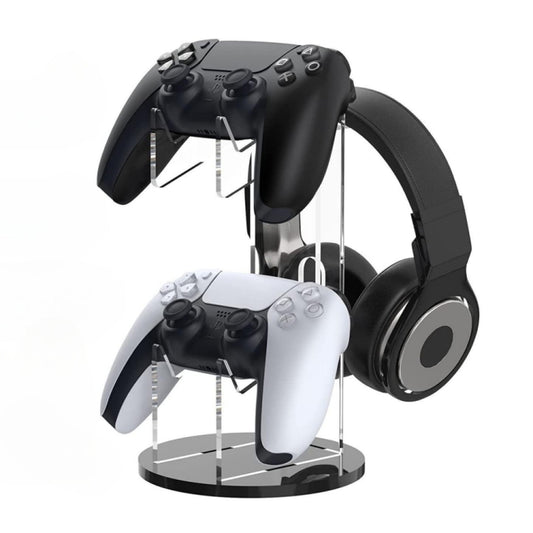 For PS4 / PS5 YX029 Headphone Gamepad Desktop Display Holder(Transparent+Black) by bashfashion