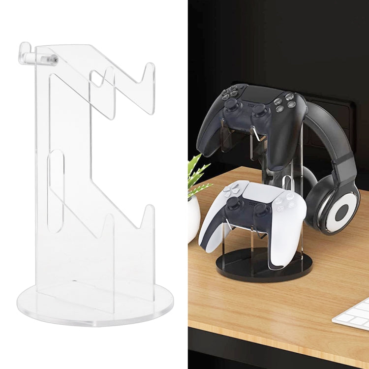 For PS4 / PS5 YX029 Headphone Gamepad Desktop Display Holder(Transparent) by bashfashion