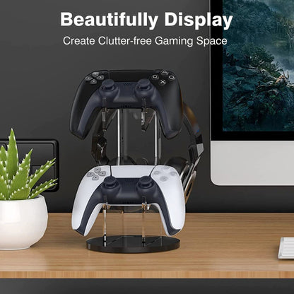 For PS4 / PS5 YX029 Headphone Gamepad Desktop Display Holder(Pink+Transparent) by bashfashion