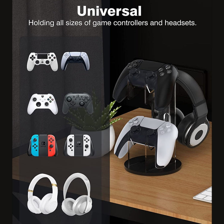 For PS4 / PS5 YX029 Headphone Gamepad Desktop Display Holder(Transparent+Black) by bashfashion