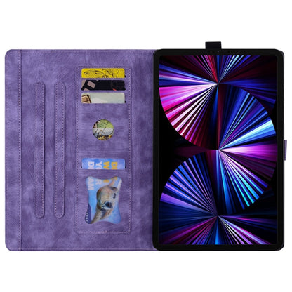 For iPad 10.2 2021 / 10.5 2019 Cartoon Sakura Cat Embossed Smart Leather Tablet Case(Purple) by bashfashion