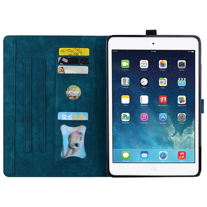 For iPad Pro 9.7 / 9.7 2018 / 2017 Cartoon Sakura Cat Embossed Smart Leather Tablet Case(Blue) by bashfashion