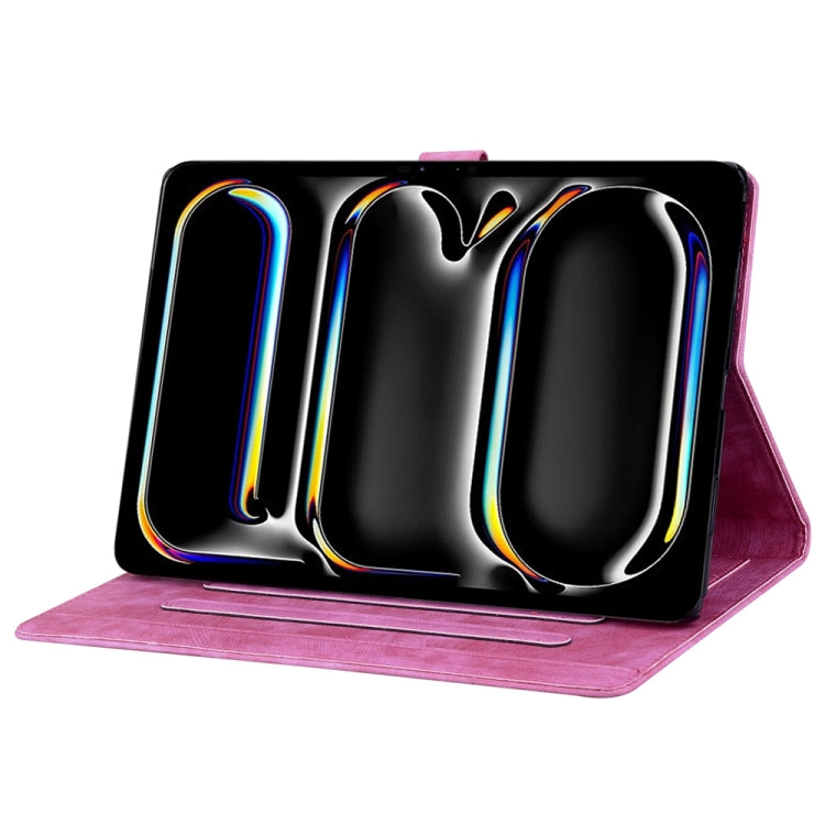 For iPad Pro 11 2025 / 2024 Cartoon Sakura Cat Embossed Smart Leather Tablet Case(Rose Red) by bashfashion