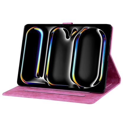 For iPad Pro 11 2025 / 2024 Cartoon Sakura Cat Embossed Smart Leather Tablet Case(Rose Red) by bashfashion