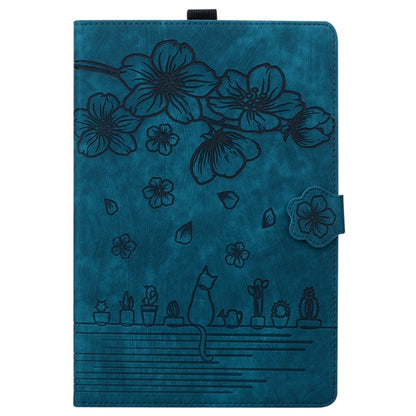 For iPad Pro 13 2025 / 2024 Cartoon Sakura Cat Embossed Smart Leather Tablet Case(Blue) by bashfashion