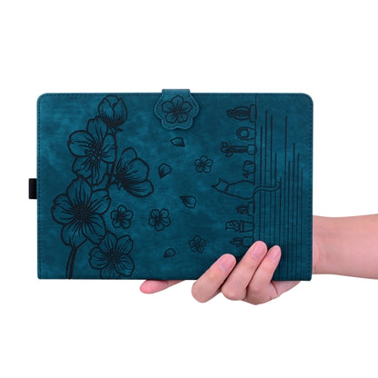 For iPad Pro 13 2025 / 2024 Cartoon Sakura Cat Embossed Smart Leather Tablet Case(Blue) by bashfashion
