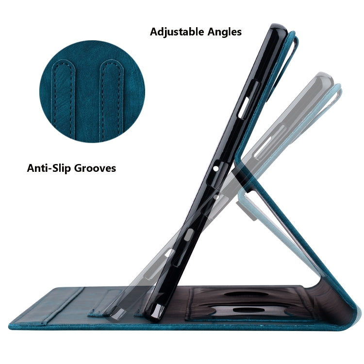 For Samsung Galaxy Tab S9+ /S8+ /S7+ Cartoon Sakura Cat Embossed Smart Leather Tablet Case(Blue) by bashfashion