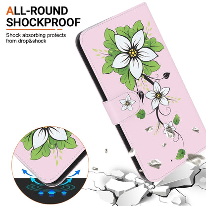 For iPhone 16e Crystal Texture Colored Drawing Leather Phone Case(Lily) by bashfashion