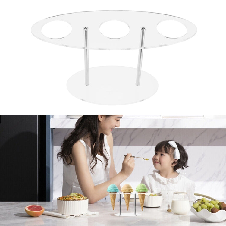 YX035 Acrylic Ice Cream Cone Rack Ice Cream Display Stand(Transparent) by bashfashion