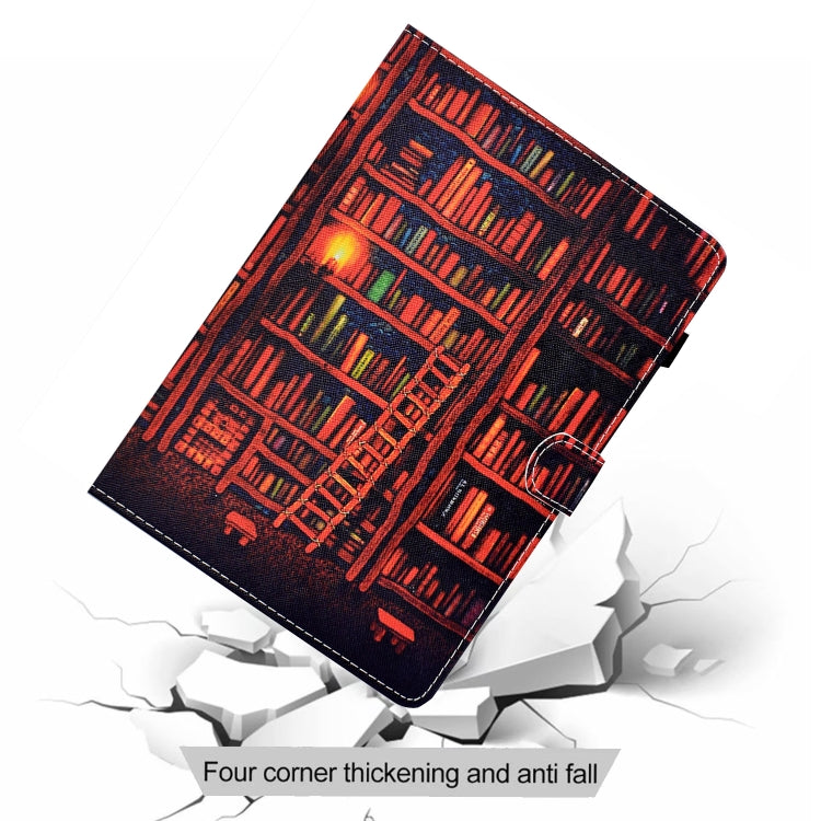 For Samsung Galaxy Tab A11+ / A9+ Colored Drawing Stitching Horizontal Flip Tablet Leather Case(Bookshelf) by bashfashion