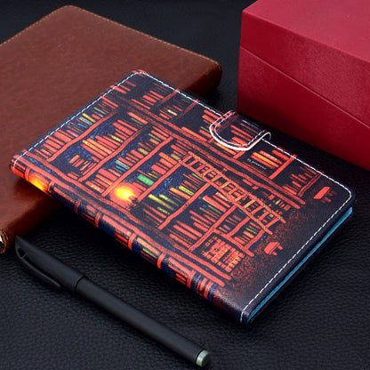 For Samsung Galaxy Tab A11+ / A9+ Colored Drawing Stitching Horizontal Flip Tablet Leather Case(Bookshelf) by bashfashion