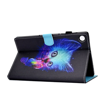 For Samsung Galaxy Tab A11+ / A9+ Colored Drawing Stitching Horizontal Flip Tablet Leather Case(Super Cat) by bashfashion