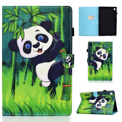 For Samsung Galaxy Tab A11+ / A9+ Colored Drawing Stitching Horizontal Flip Tablet Leather Case(Panda) by bashfashion