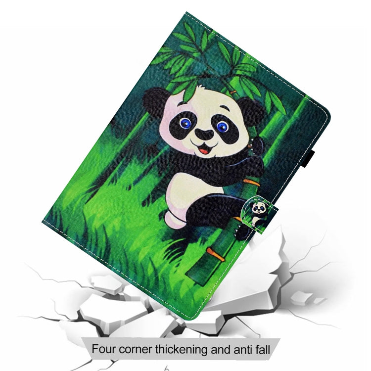 For Samsung Galaxy Tab A11+ / A9+ Colored Drawing Stitching Horizontal Flip Tablet Leather Case(Panda) by bashfashion