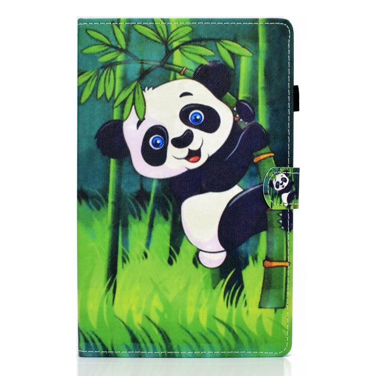 For Samsung Galaxy Tab A11 / A9 Colored Drawing Stitching Horizontal Flip Tablet Leather Case(Panda) by bashfashion
