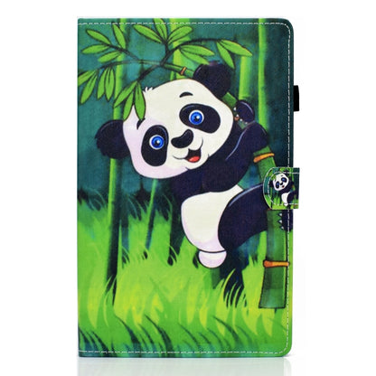 For Samsung Galaxy Tab A11 / A9 Colored Drawing Stitching Horizontal Flip Tablet Leather Case(Panda) by bashfashion