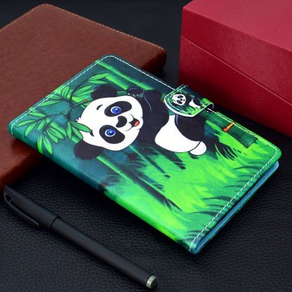 For Samsung Galaxy Tab A11 / A9 Colored Drawing Stitching Horizontal Flip Tablet Leather Case(Panda) by bashfashion
