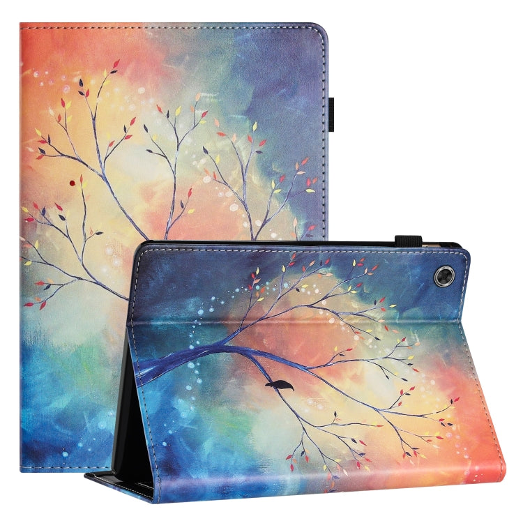 For Samsung Galaxy Tab A11 / A9 Sewing Litchi Texture Leather Tablet Case(Oil Painting Tree) by bashfashion