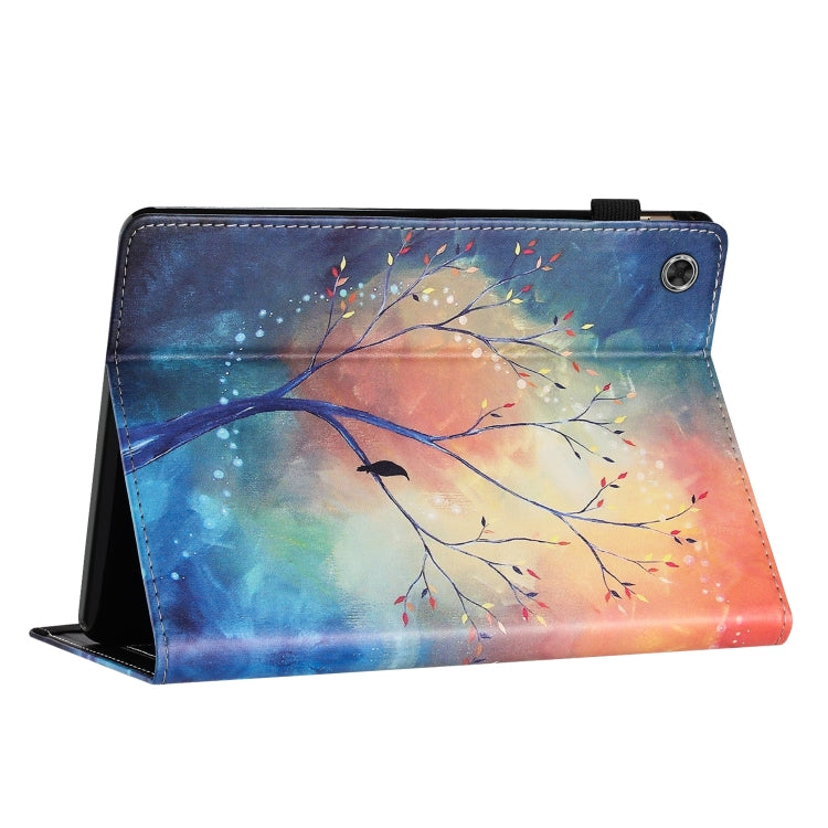For Samsung Galaxy Tab A11 / A9 Sewing Litchi Texture Leather Tablet Case(Oil Painting Tree) by bashfashion
