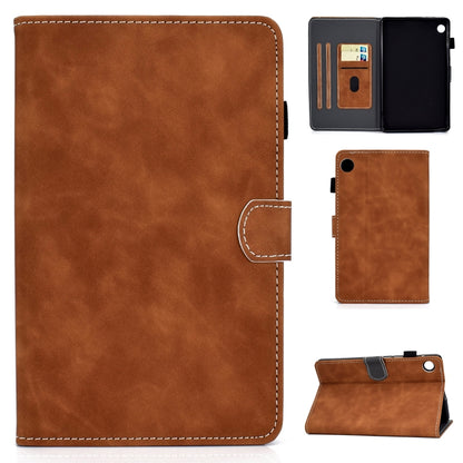 For Samsung Galaxy Tab A11 / A9 Cowhide Texture Horizontal Flip Leather Tablet Case(Brown) by bashfashion