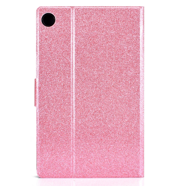 For Samsung Galaxy Tab A11 / A9 Glitter Powder Leather Tablet Case(Pink) by bashfashion