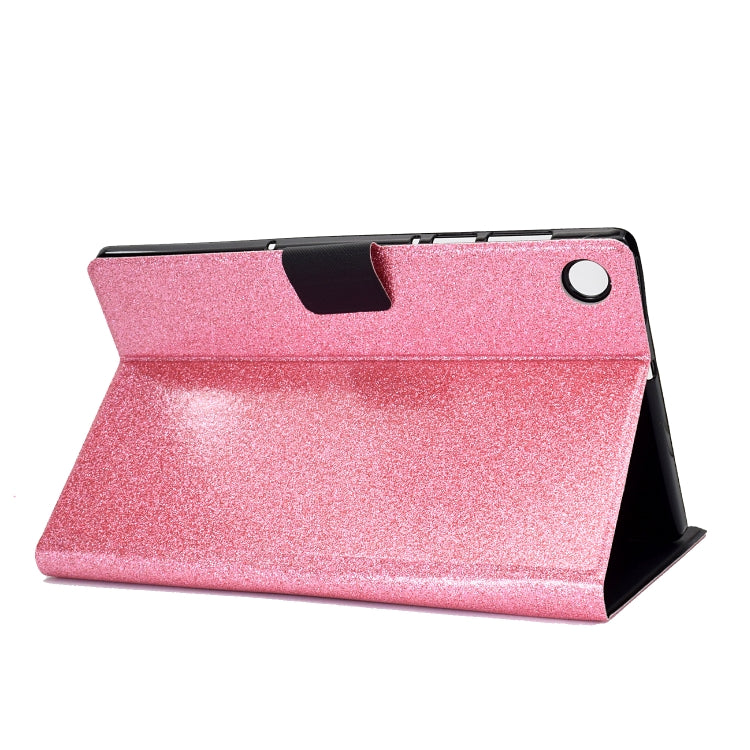 For Samsung Galaxy Tab A11 / A9 Glitter Powder Leather Tablet Case(Pink) by bashfashion