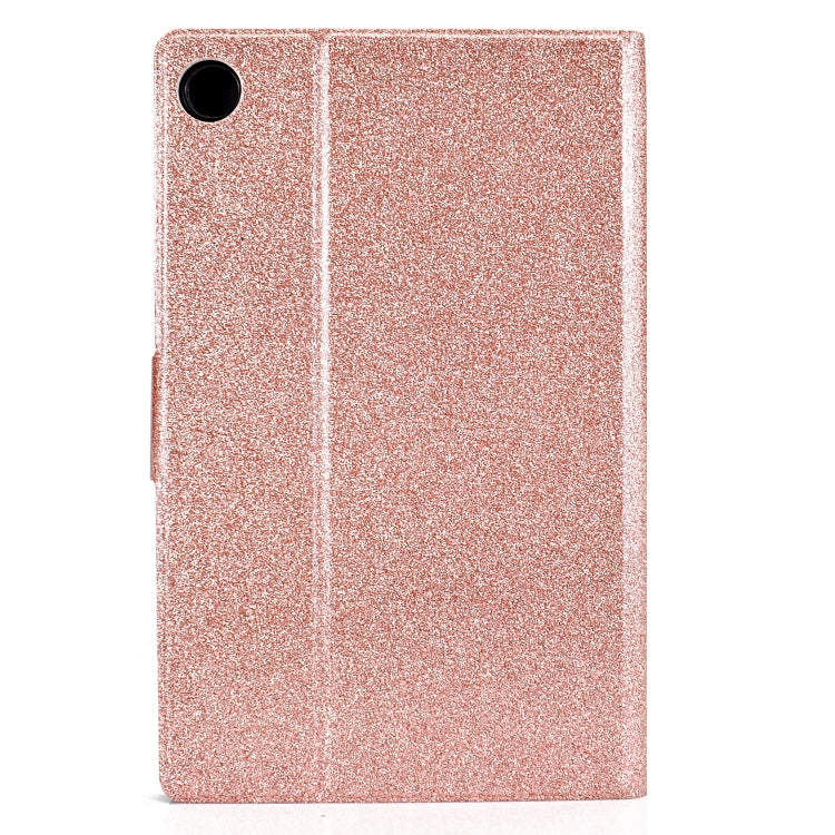For Samsung Galaxy Tab A11 / A9 Glitter Powder Leather Tablet Case(Rose Gold) by bashfashion