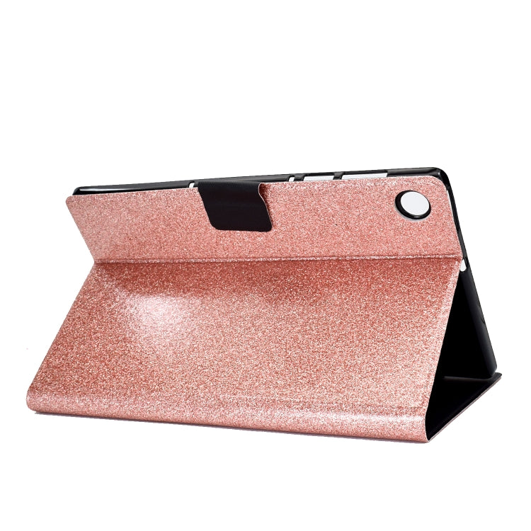 For Samsung Galaxy Tab A11 / A9 Glitter Powder Leather Tablet Case(Rose Gold) by bashfashion