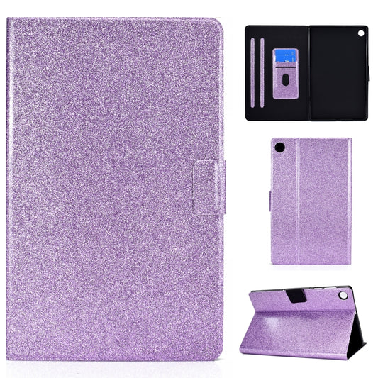 For Samsung Galaxy Tab A11 / A9 Glitter Powder Leather Tablet Case(Purple) by bashfashion