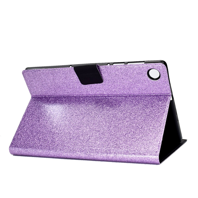 For Samsung Galaxy Tab A11 / A9 Glitter Powder Leather Tablet Case(Purple) by bashfashion