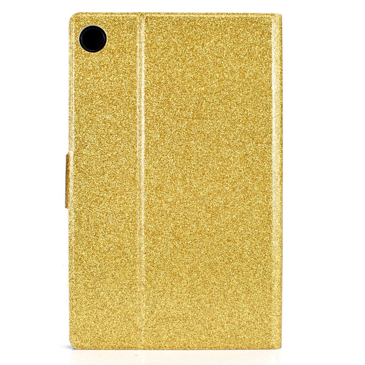 For Samsung Galaxy Tab A11 / A9 Glitter Powder Leather Tablet Case(Gold) by bashfashion