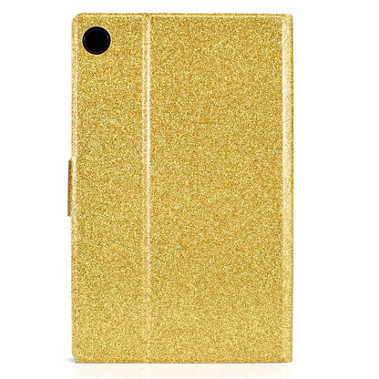 For Samsung Galaxy Tab A11 / A9 Glitter Powder Leather Tablet Case(Gold) by bashfashion