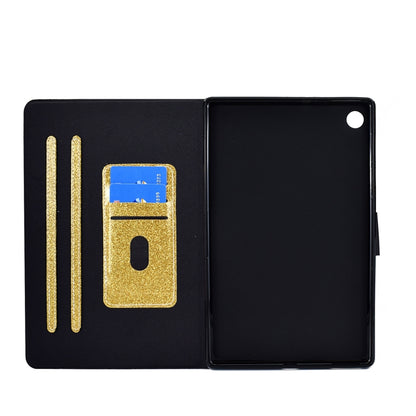 For Samsung Galaxy Tab A11 / A9 Glitter Powder Leather Tablet Case(Gold) by bashfashion
