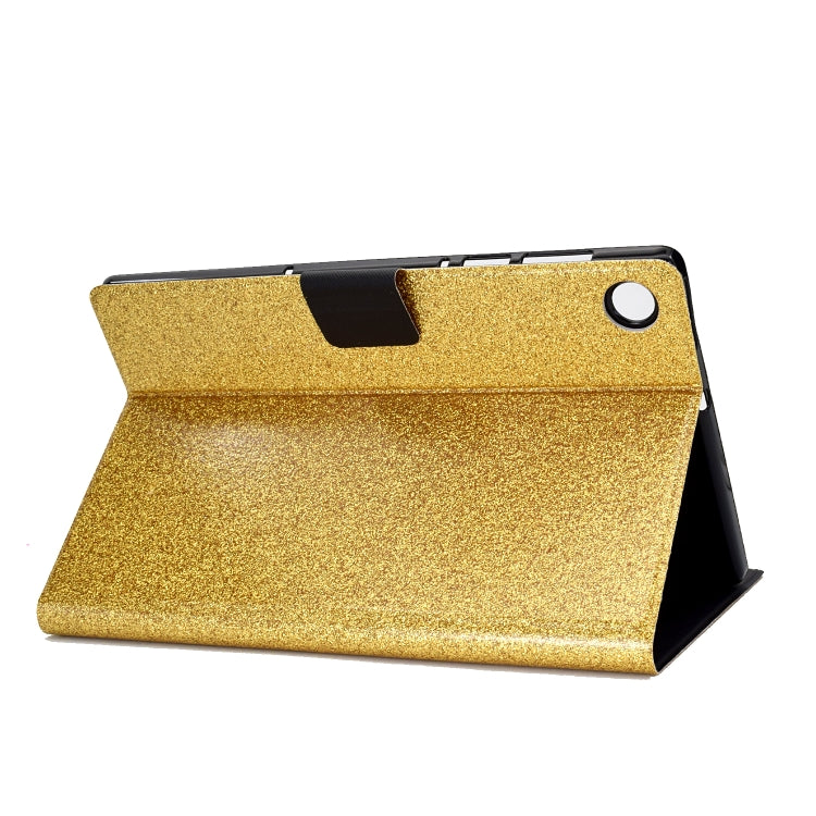 For Samsung Galaxy Tab A11 / A9 Glitter Powder Leather Tablet Case(Gold) by bashfashion