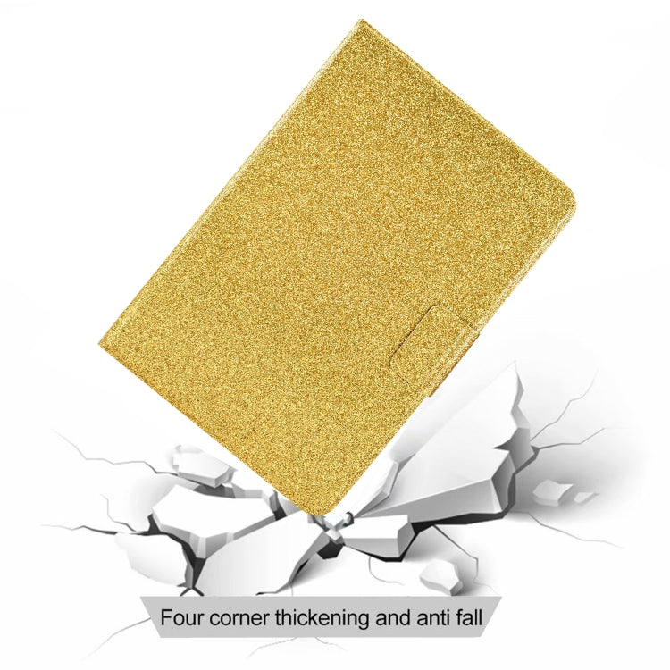 For Samsung Galaxy Tab A11 / A9 Glitter Powder Leather Tablet Case(Gold) by bashfashion