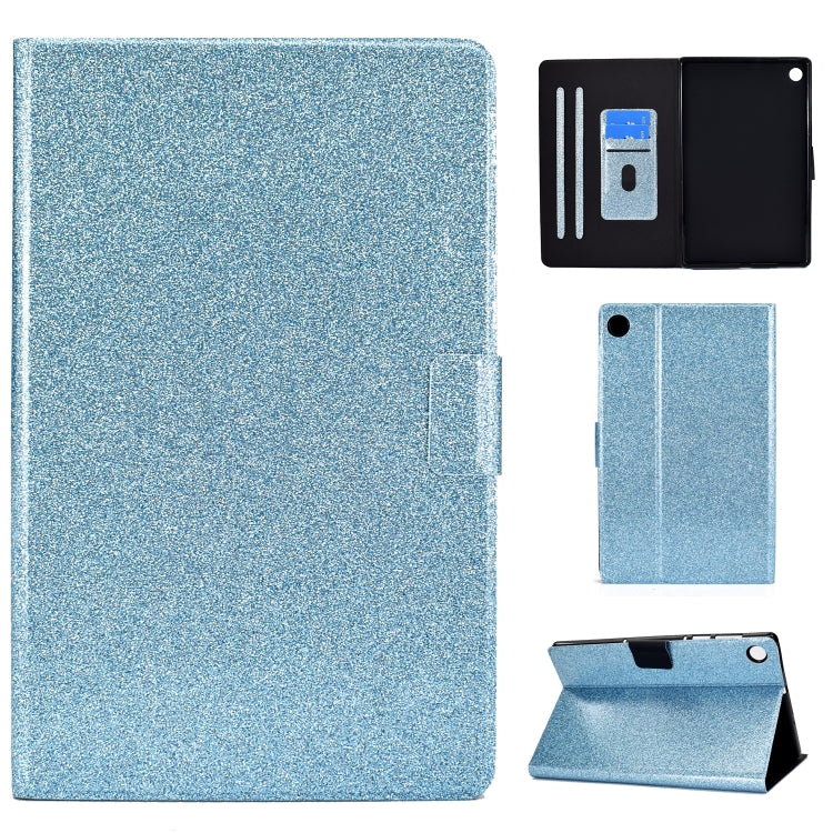 For Samsung Galaxy Tab A11 / A9 Glitter Powder Leather Tablet Case(Blue) by bashfashion