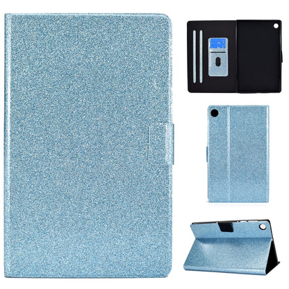 For Samsung Galaxy Tab A11 / A9 Glitter Powder Leather Tablet Case(Blue) by bashfashion
