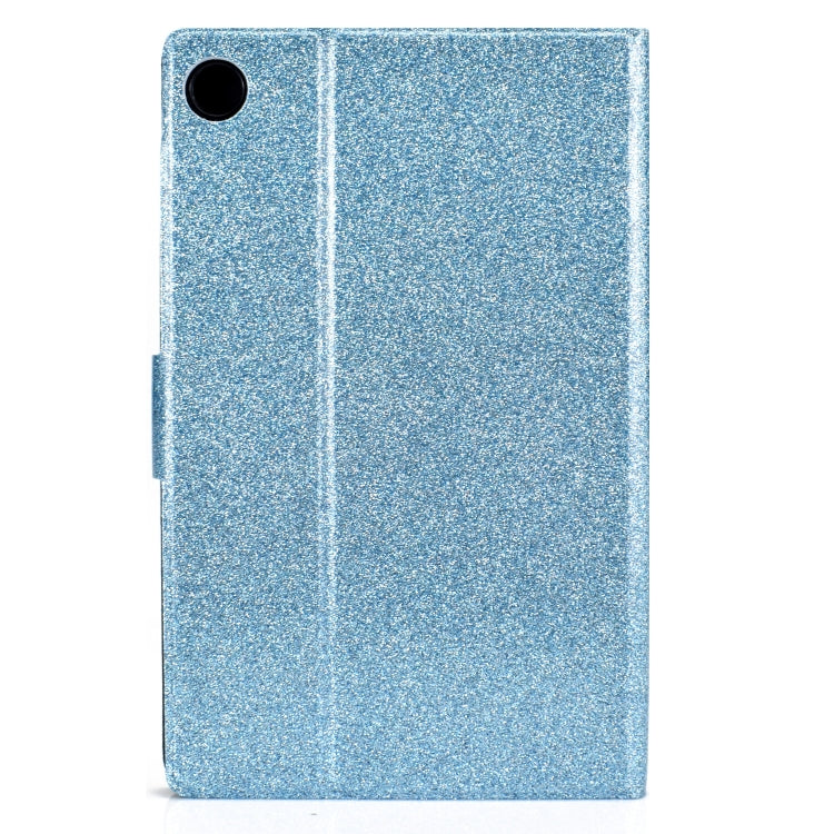 For Samsung Galaxy Tab A11 / A9 Glitter Powder Leather Tablet Case(Blue) by bashfashion